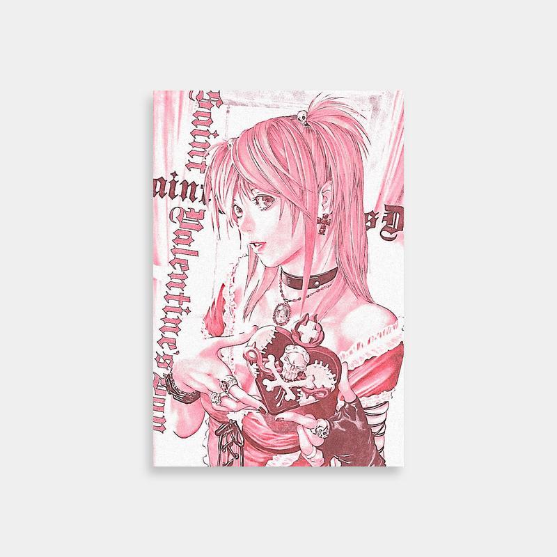 Misa Amane Death Note Print - Pink Hair & Heart-Shaped Object