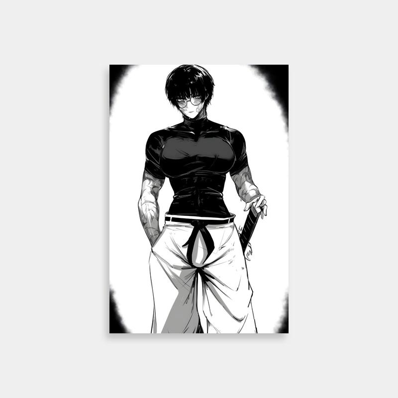 Maki Zenin Dual Swords Anime Poster - Jujutsu Kaisen Wall Art