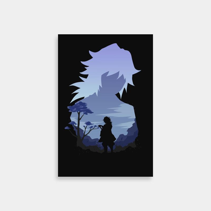 Giyu Tomioka Demon Slayer Silhouette Poster - Scenic Anime Art
