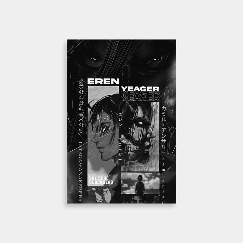 Eren Yeager Attack on Titan Album Cover Art Poster