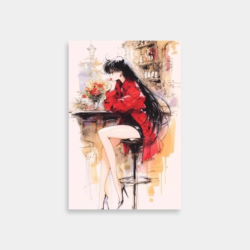 Rei Hino Sailor Moon Wall Art - Floral Beauty in High Heels
