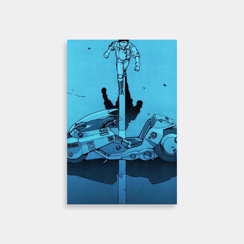 Akira Tetsuo Man Standing on Car in Water Poster - Anime Art