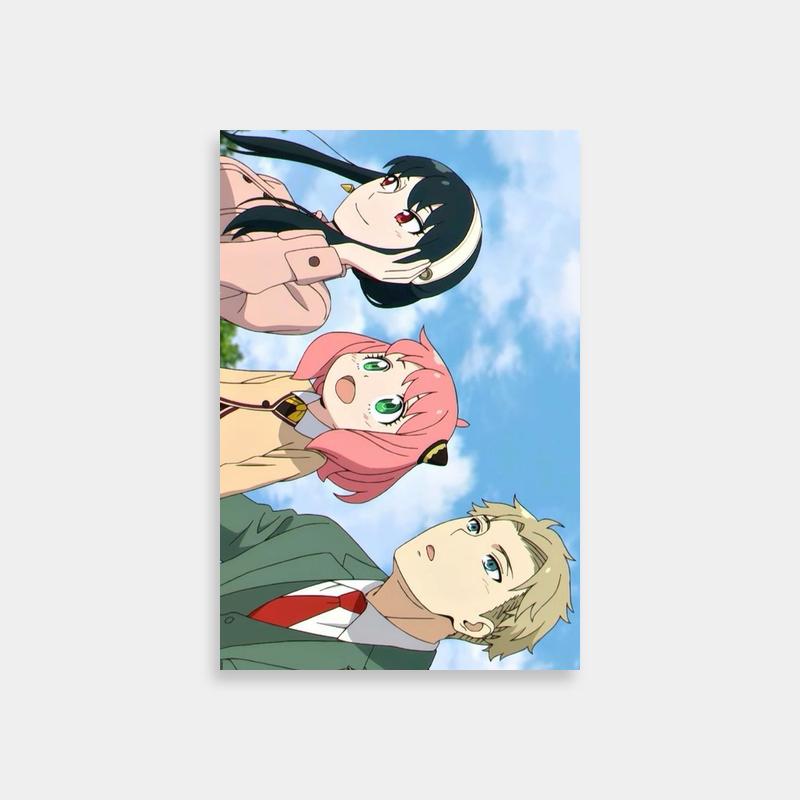 Anya Forger Spy x Family Poster - Four Anime Characters Under Sky