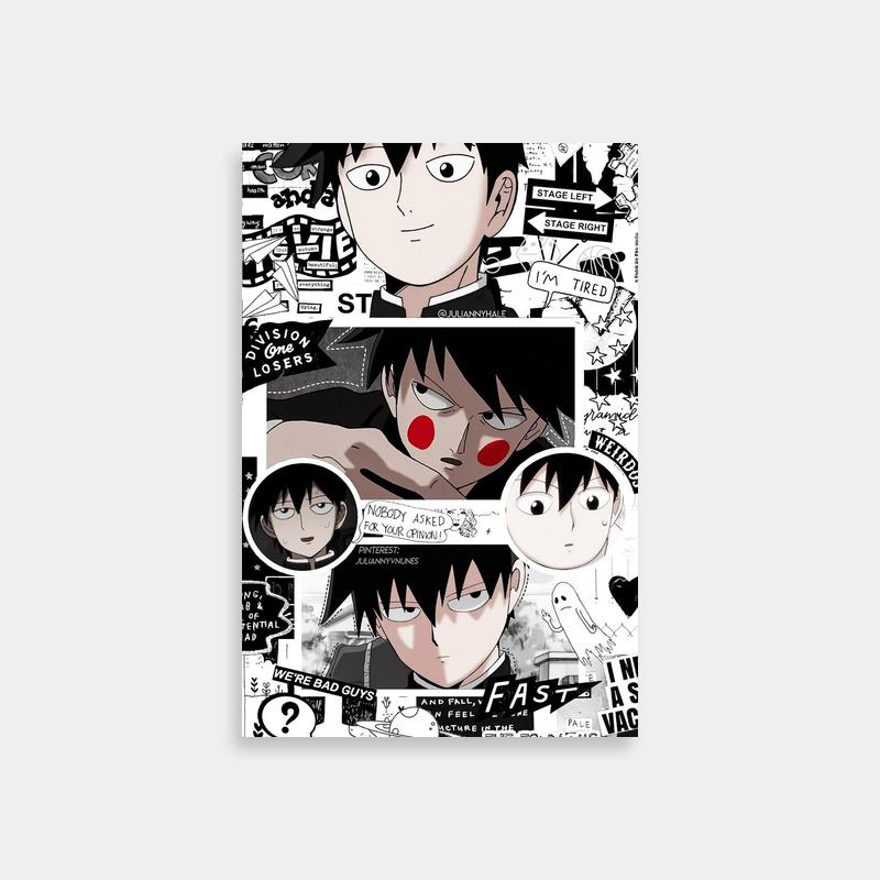Ritsu Kageyama Mob Psycho 100 Poster - Red-Eyed Anime Characters Art