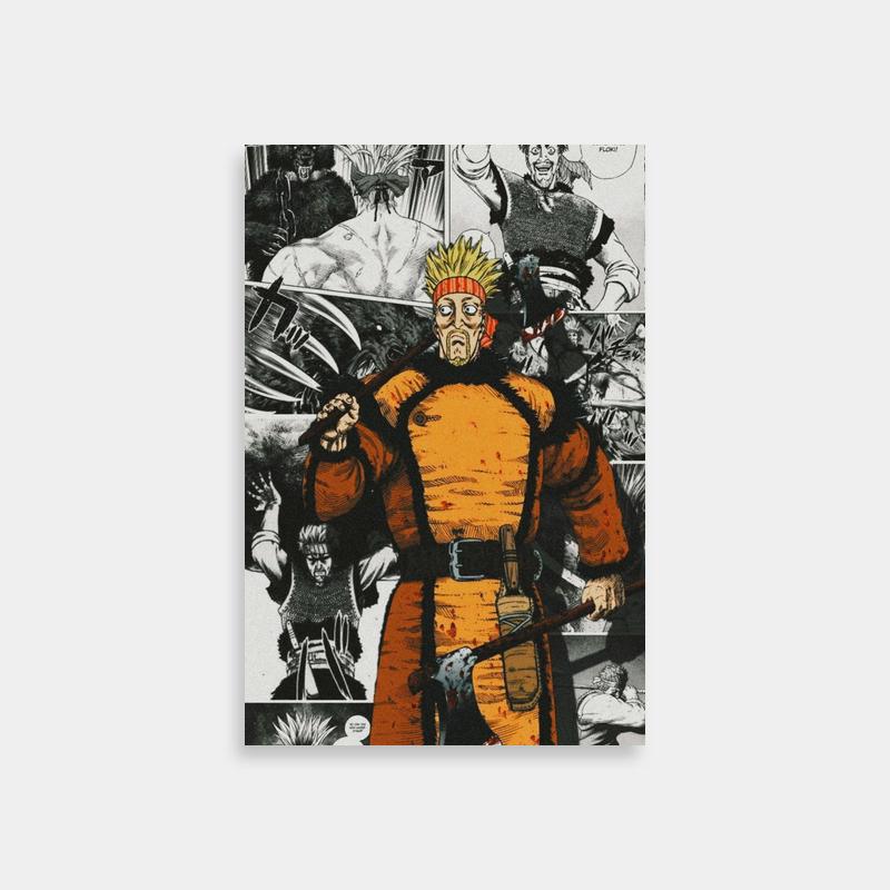 Thorkell Vinland Saga Character Poster - Orange & Black Outfit