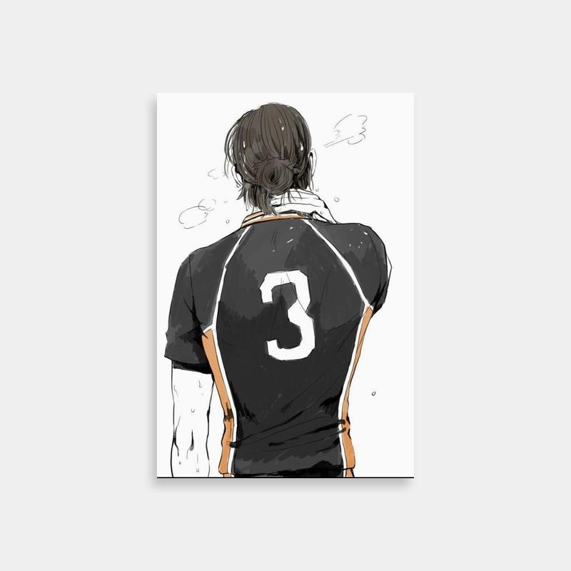 Asahi Azumane Haikyuu Shirt Back Design Poster - Anime Art