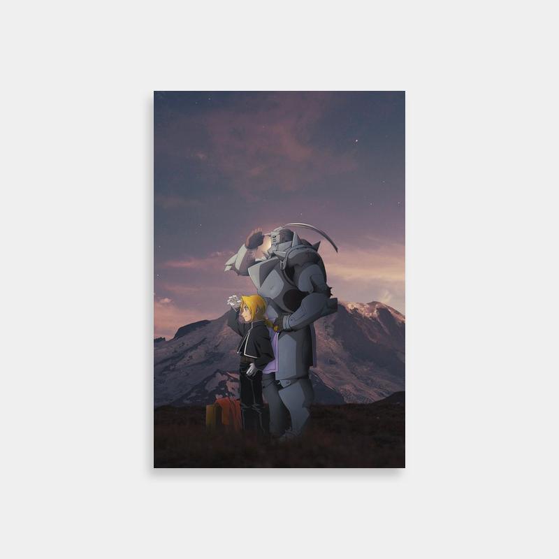 Alphonse Elric & Friend Mountain Landscape Fullmetal Alchemist Poster