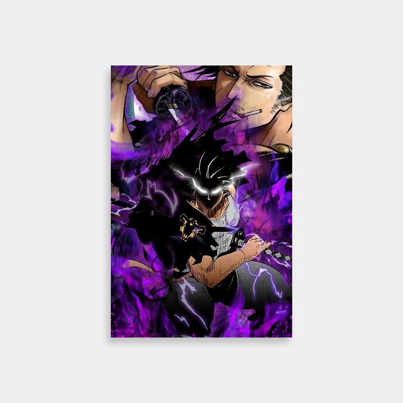 Yami Sukehiro Black Clover Anime Art - Purple & Black Character Duo