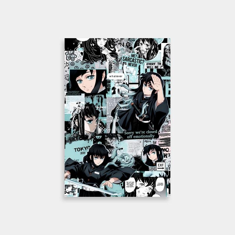 Muichiro Tokito Demon Slayer Collage Poster - Anime Character Art