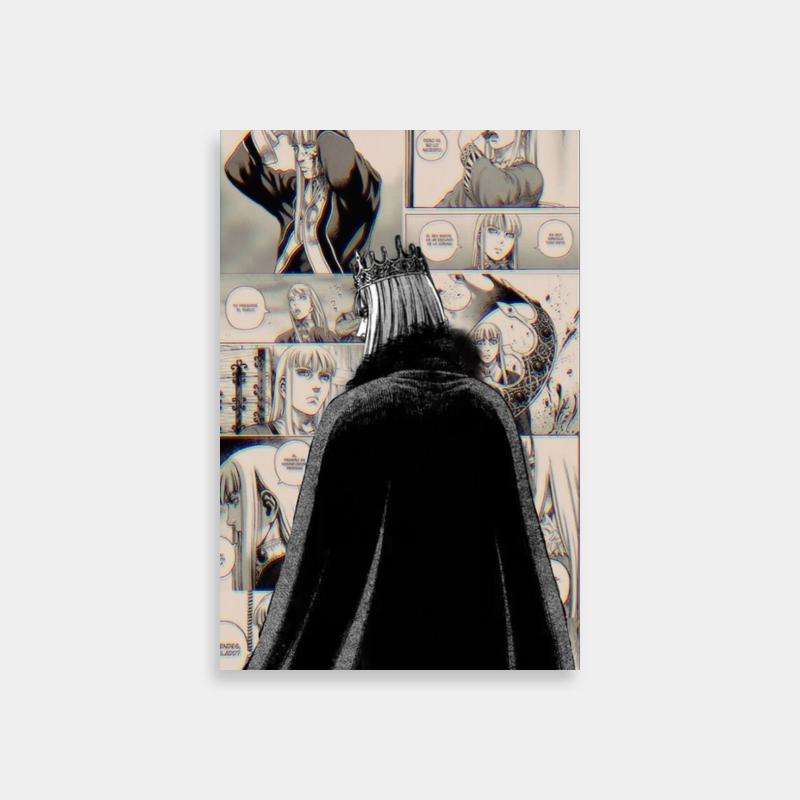 Vinland Saga Canute Poster - Crowned Character in Comic Panels