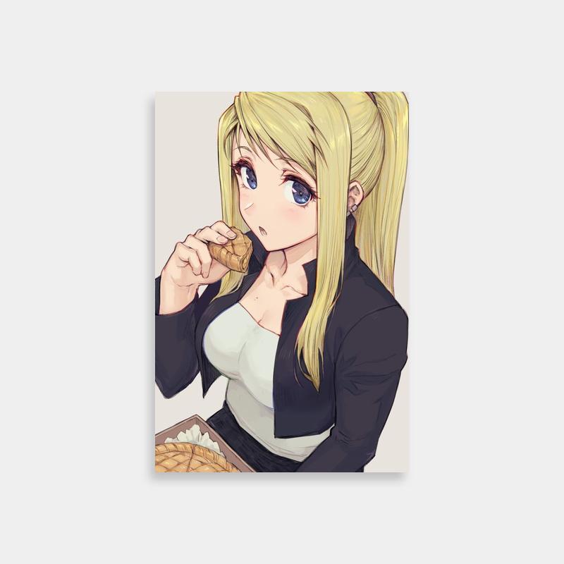 Winry Rockbell Fullmetal Alchemist Eating Poster - Anime Art