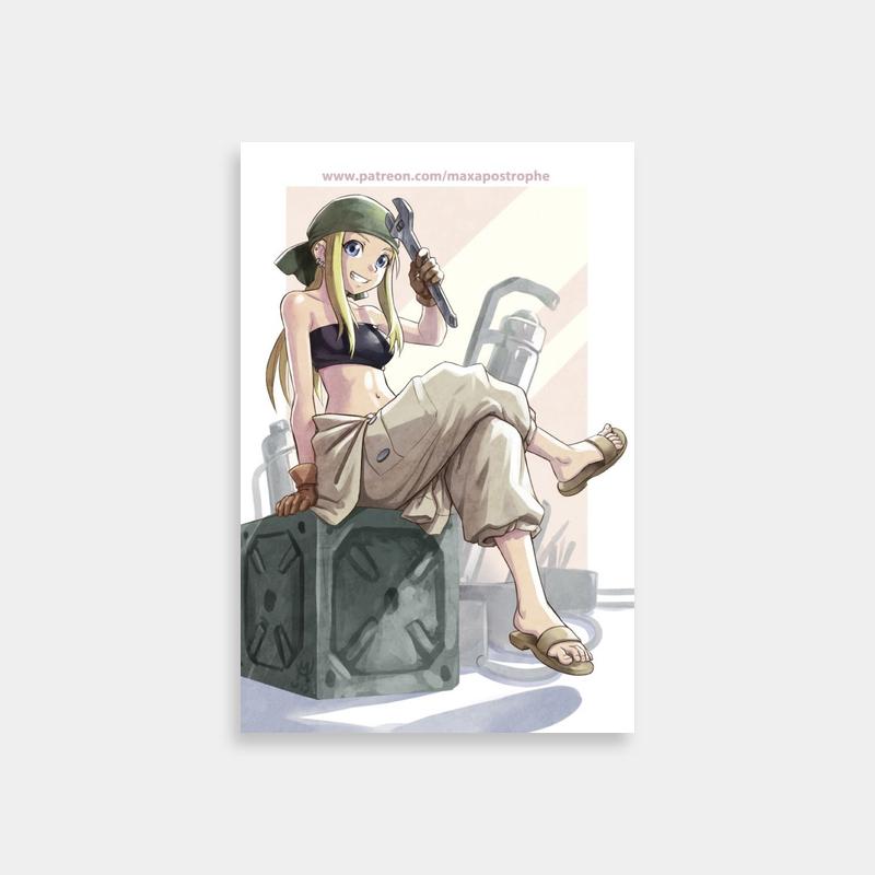Winry Rockbell Fullmetal Alchemist Poster - Mechanic Art Print