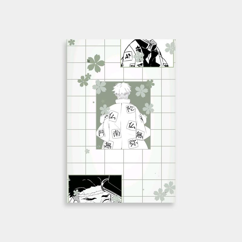 Black and White Demon Slayer Characters Poster