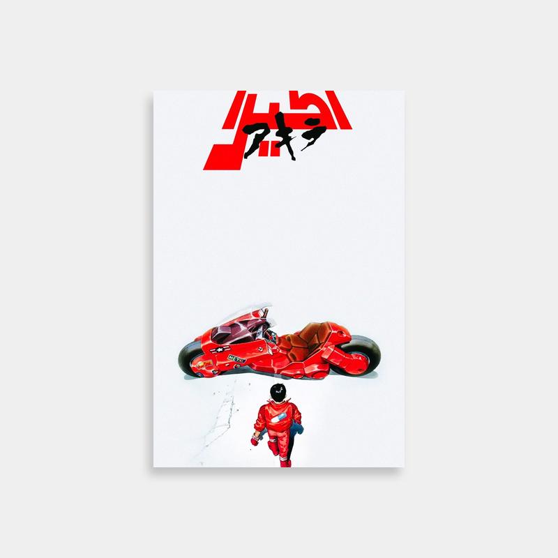 Akira Kei Poster - Man with Red Motorcycle