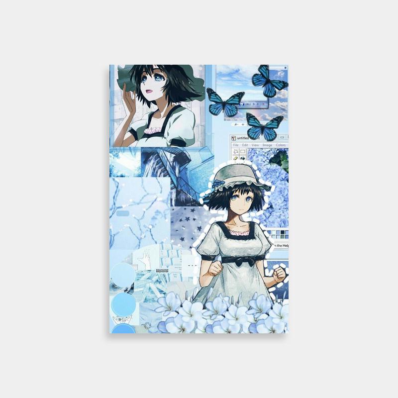 Mayuri Shiina Steins;Gate Poster - Anime Character with Flowers & Butterflies