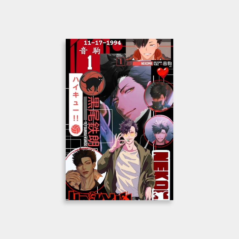 Kuroo Tetsurou Haikyuu Poster - Anime Character Group Art