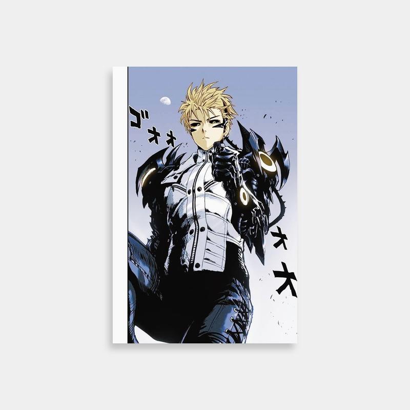 Genos One Punch Man Poster - Anime Character with Blonde Hair & Green Eyes