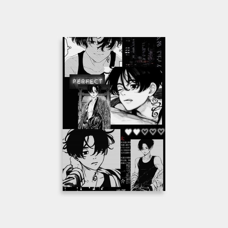 Tokyo Revengers Mikey Poster - Black and White Anime Art