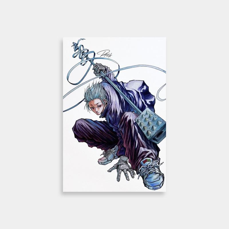 Gaku Anime Poster - Sakamoto Days Blue Hair Character