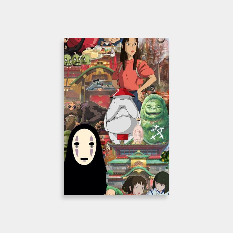 Spirited Away Anime Collage Poster - Multiple Characters