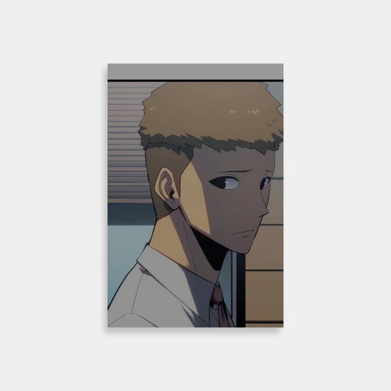 Jin-Hoo Yoo Solo Leveling Poster - Short Hair Man in Tie by Window