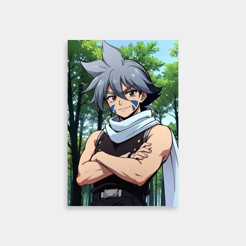 Kai Hiwatari Beyblade Poster - Crossed Arms Anime Character in Nature