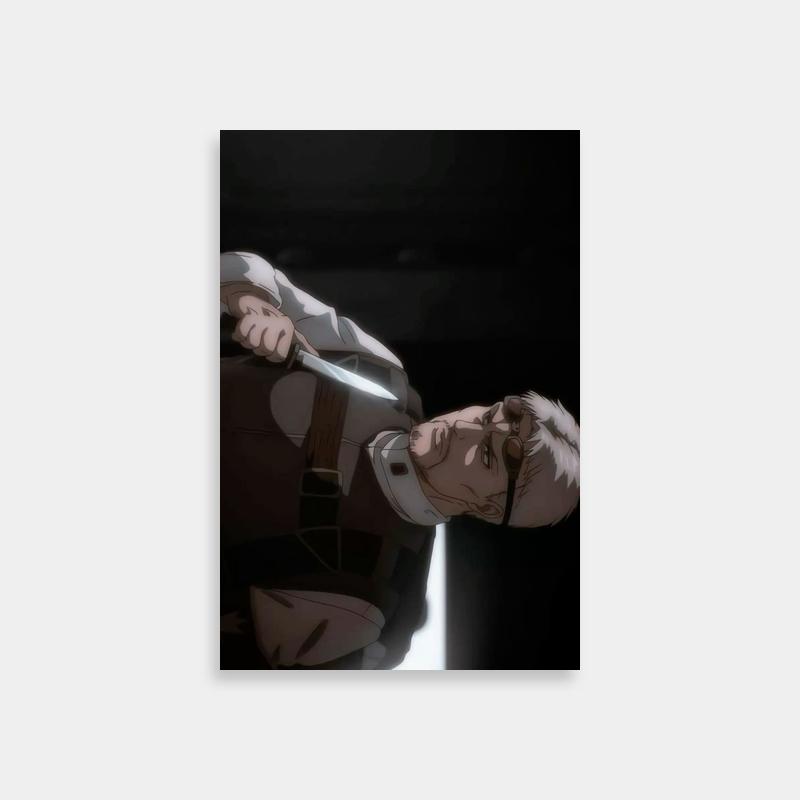 Reiner Braun Attack on Titan Emotional Scene Poster - Character Laying Down