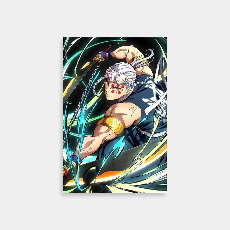 Tengen Uzui Demon Slayer Dual Swords Poster - Anime Wall Art