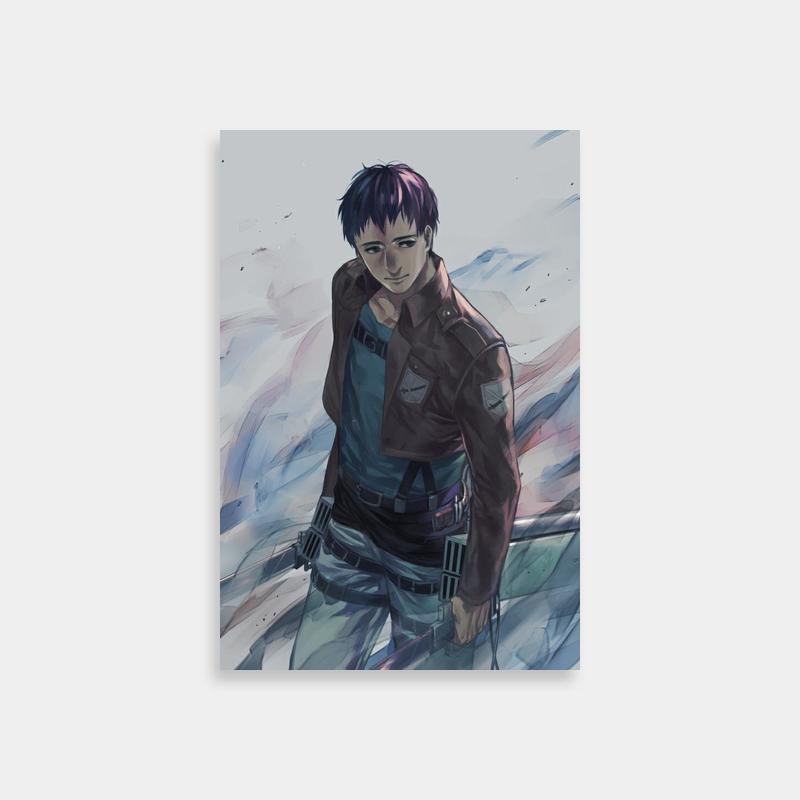 Bertholdt Hoover Attack on Titan Poster - Purple Hair Anime Character