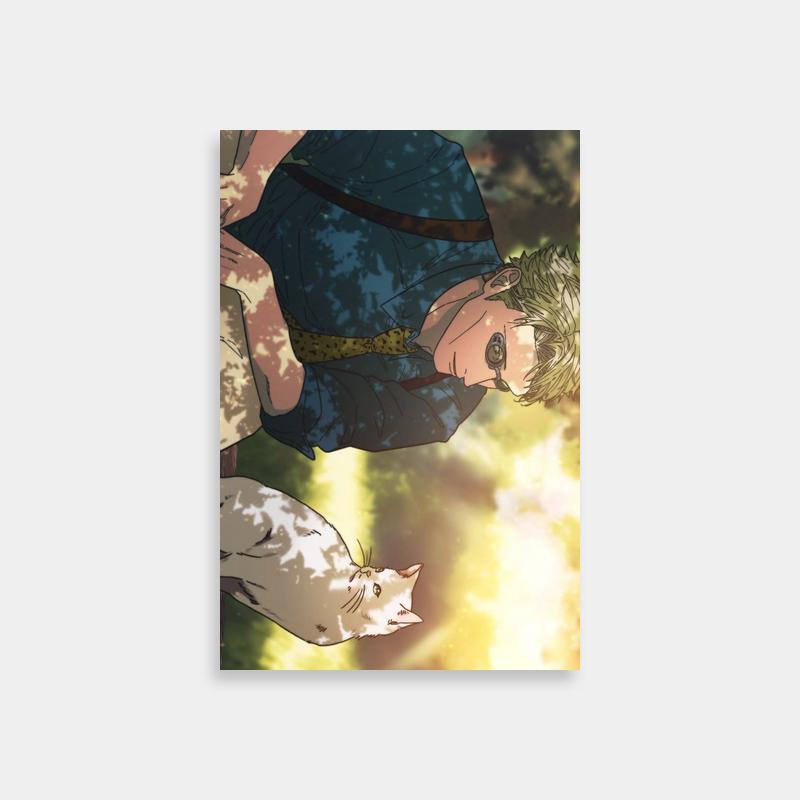 Kento Nanami Jujutsu Kaisen Action Poster - Flying with Cat Art