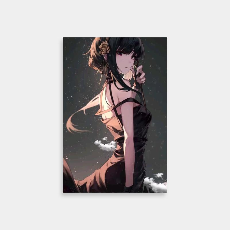 Yor Forger Spy x Family Anime Poster - Elegant Dark Dress & Cane Art