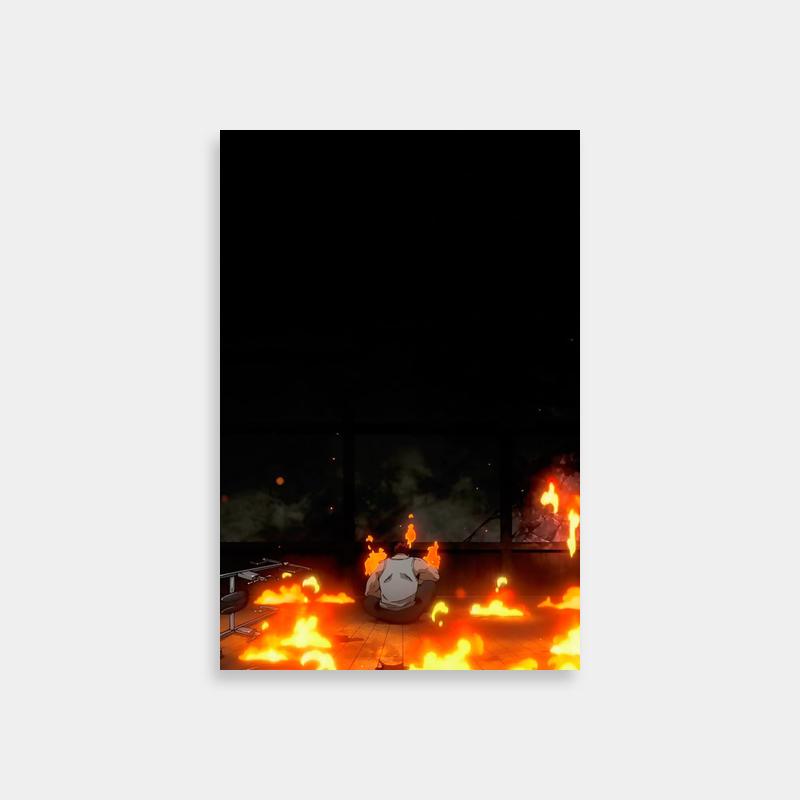 Endeavor My Hero Academia Poster - Fiery Dark Background