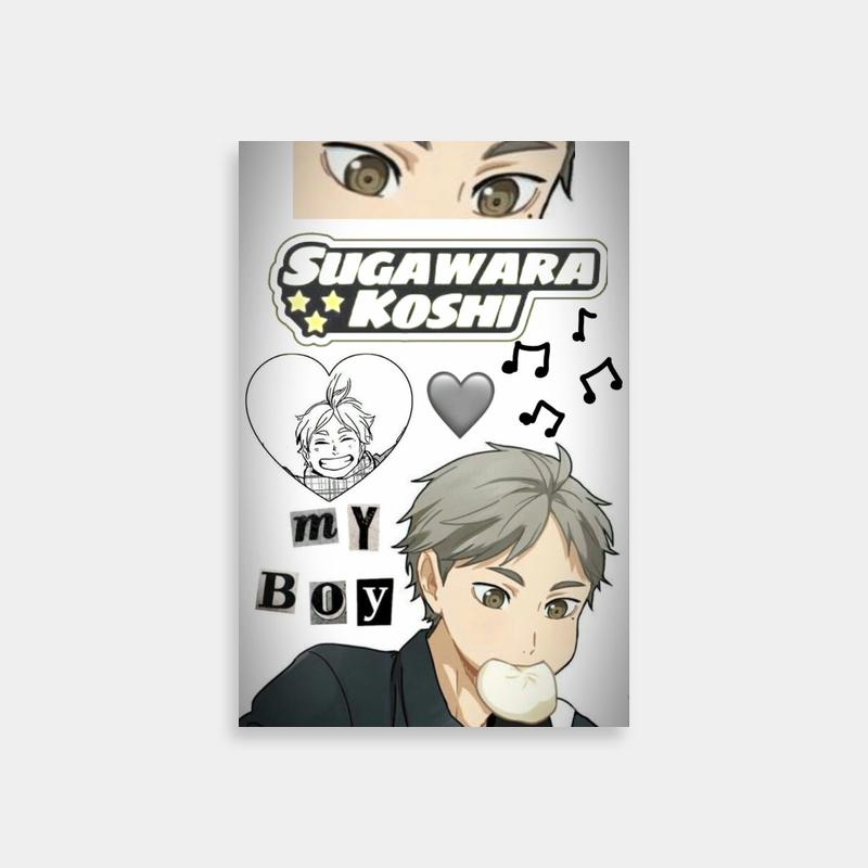 Sugawara Koushi Haikyuu Poster - Anime Character with Bold Text