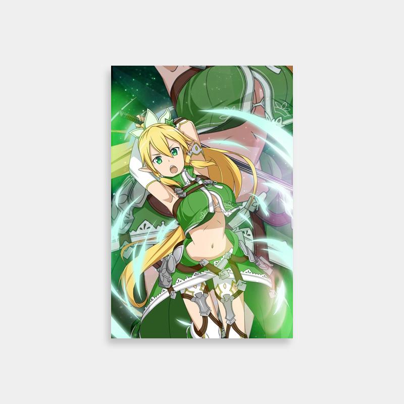 Leafa Sword Art Online Blonde Anime Poster - Green-Eyed Character