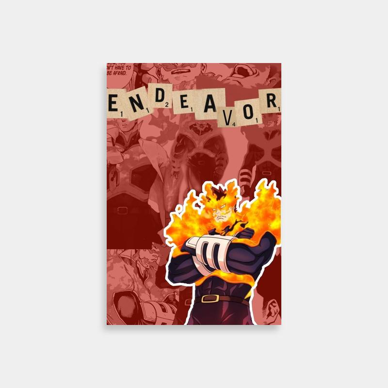 Endeavor My Hero Academia Print - Flaming Chest with Name Text