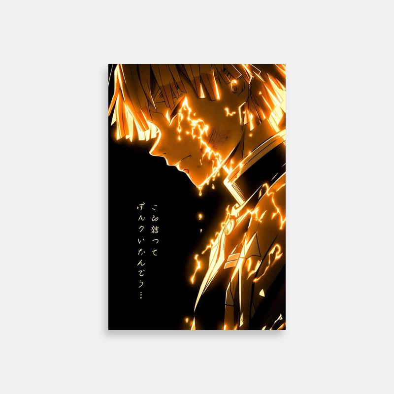 Zenitsu Agatsuma Demon Slayer Wall Art - Glowing Lights Design