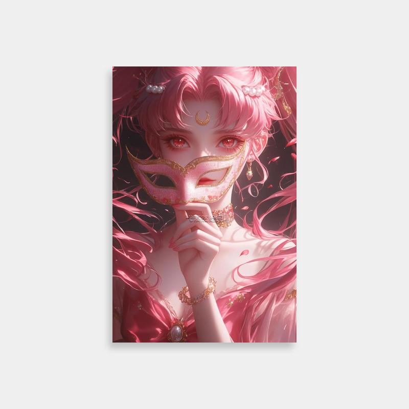 Chibiusa Sailor Moon Poster - Masked Pink Hair Anime