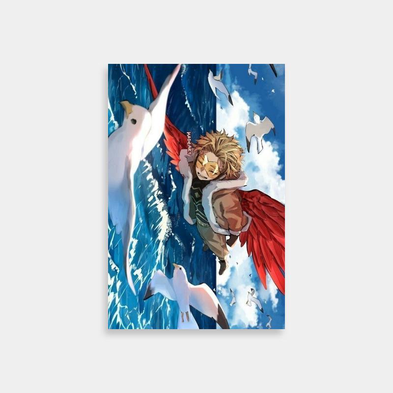 Hawks My Hero Academia Flying Art - Anime Character & Birds