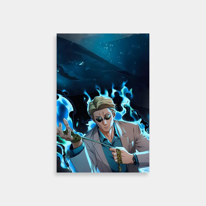 Kento Nanami Jujutsu Kaisen Fiery Art Print - Suit & Wand