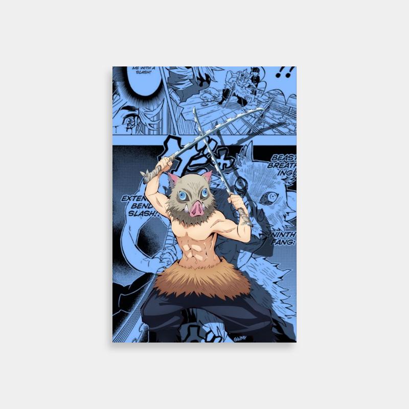 Inosuke Kamado Dual Swords - Demon Slayer Anime Wall Art