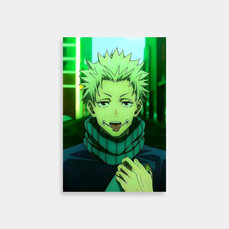 Toge Inumaki Jujutsu Kaisen Poster - Green-Haired Anime Character