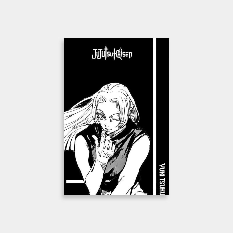 Yuki Tsukumo Jujutsu Kaisen Art Print - Black and White Portrait