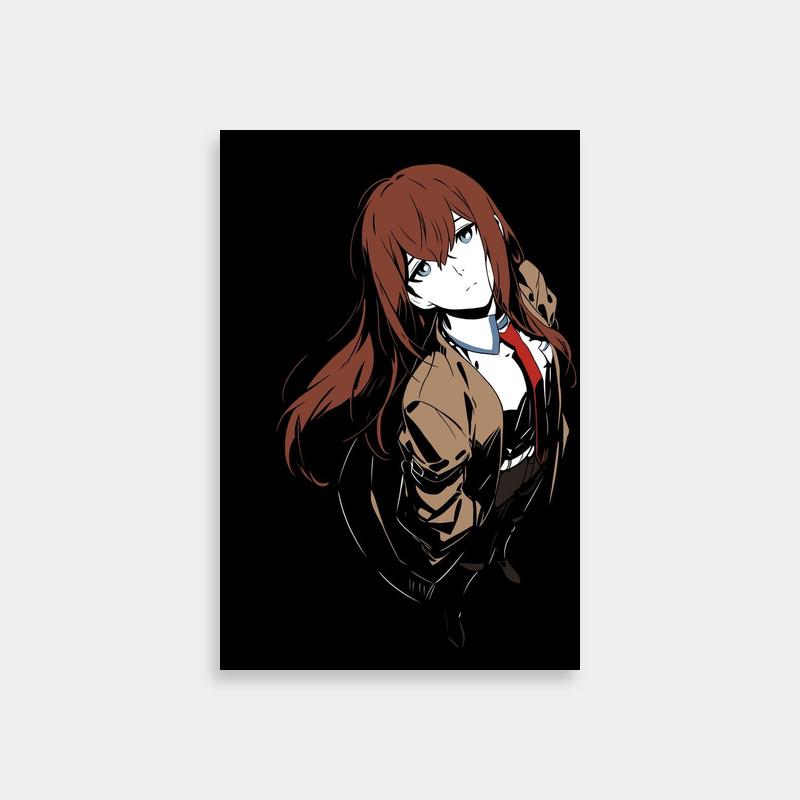 Kurisu Makise Brown Jacket Poster - Steins;Gate Anime Art