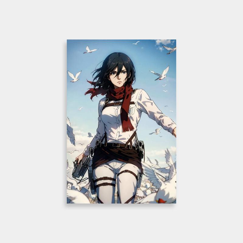 Mikasa Ackerman Snow Scene Poster