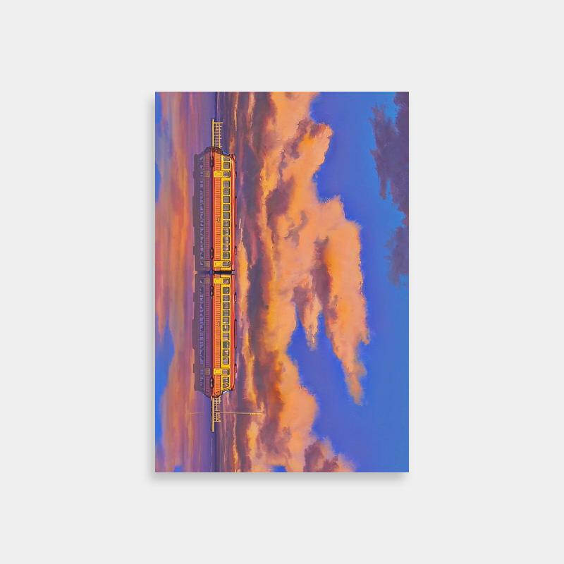 Spirited Away Train Scene Poster - Sky, Clouds & Grass Landscape
