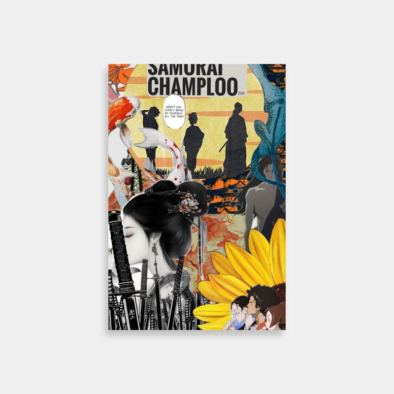 Samurai Champloo Collage Poster - Fuu & Sunflower Art