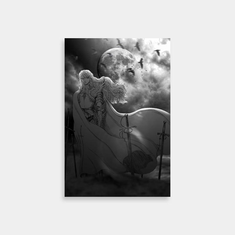 Griffith Berserk Moonlit Boat Scene Poster