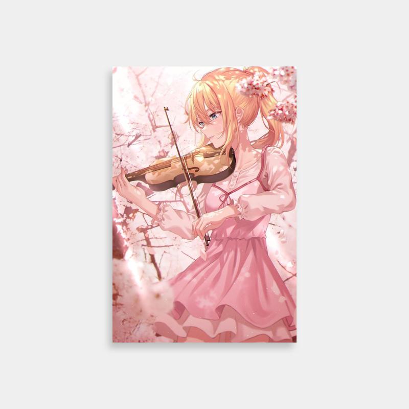 Kaori Miyazono Your Lie in April Art - Pink Dress Violin Poster