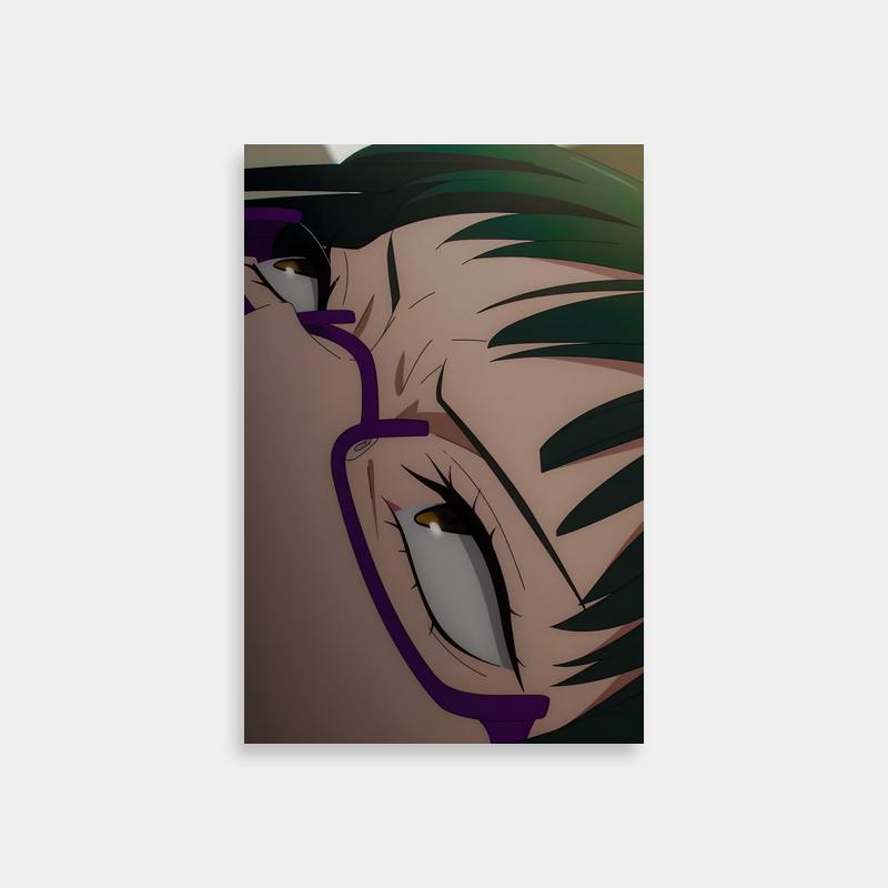Maki Zenin Jujutsu Kaisen Poster - Green-Haired Anime Character with Glasses