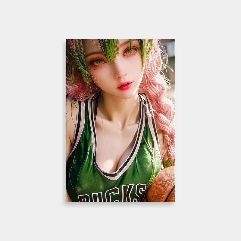 Mitsuri Kanroji Pink Hair Anime Art